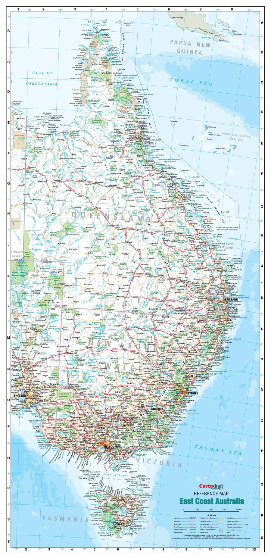 地图澳大利亚东海岸