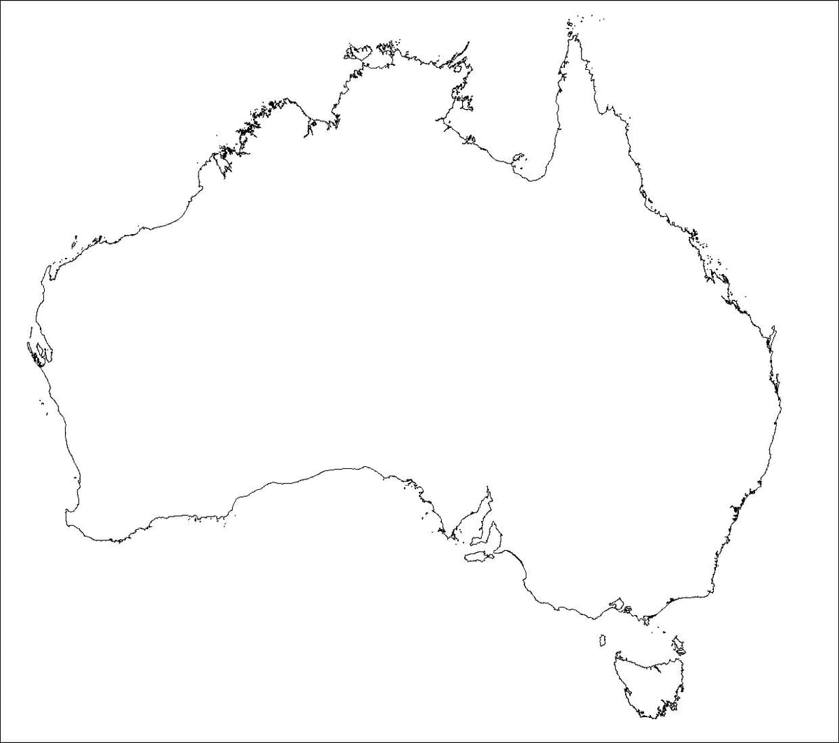 澳大利亚空白的地图