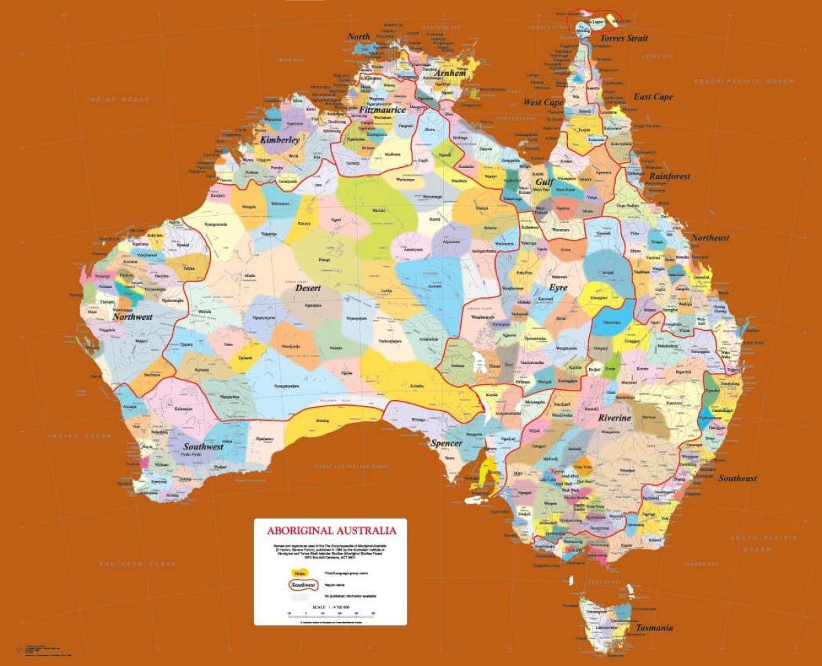 地图上的土着澳大利亚
