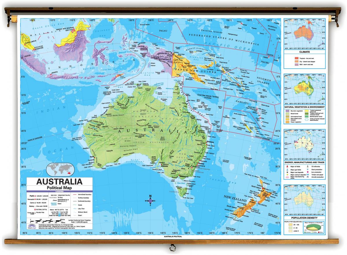 澳大利亚和周边国家地图