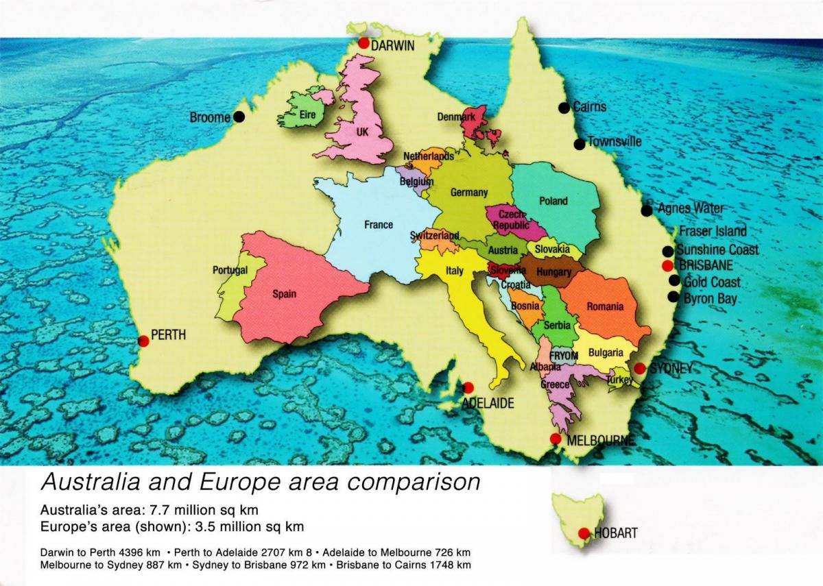 欧洲地图在澳大利亚