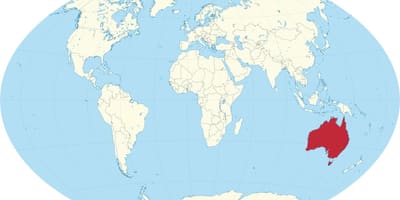 澳大利亚在世界地图上