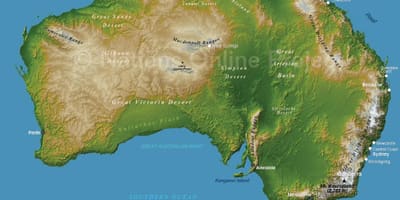 海拔澳大利亚地图